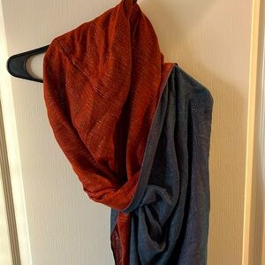 Orange/blue infinity scarf